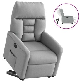 Sillón eléctrico reclinable elevable de tela gris claro en Sillones | Comprar online en Foru.es