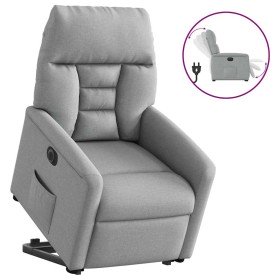Sillón eléctrico reclinable elevable de tela gris claro en Sillones | Comprar online en Foru.es