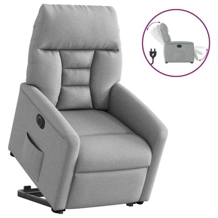 Sillón eléctrico reclinable elevable de tela gris claro en Sillones | Comprar online en Foru.es