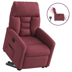 Sillón eléctrico reclinable elevable de tela rojo tinto en Sillones | Comprar online en Foru.es