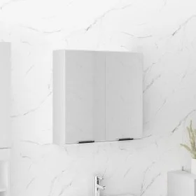 Armario de baño con espejo blanco 64x20x67 cm de vidaXL, Tocadores de baño - Ref: Foro24-811313, Precio: 69,39 €, Descuento: %