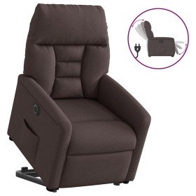Sillón eléctrico reclinable elevable de tela marrón oscuro en Sillones | Comprar online en Foru.es