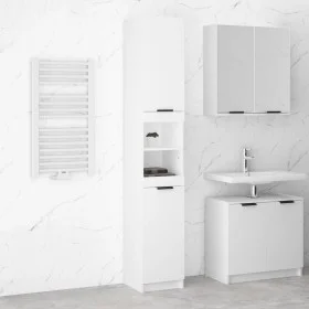 White plywood bathroom cabinet 32x34x188.5 cm by vidaXL, Lockers and storage cabinets - Ref: Foro24-811322, Price: 91,51 €, D...