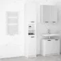 Armario de baño madera contrachapada blanco 32x34x188,5 cm de vidaXL, Taquillas y armarios de almacenamiento - Ref: Foro24-81...