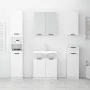 Armario de baño madera contrachapada blanco 32x34x188,5 cm de vidaXL, Taquillas y armarios de almacenamiento - Ref: Foro24-81...