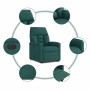 Sillón eléctrico reclinable elevable de tela verde oscuro en Sillones | Comprar online en Foru.es