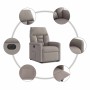 Sillón eléctrico reclinable elevable de tela gris taupe en Sillones | Comprar online en Foru.es