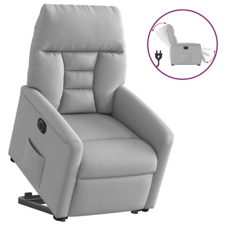 Sillón eléctrico reclinable elevable de tela gris nube en Sillones | Comprar online en Foru.es