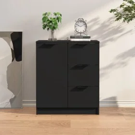 Aparador de madera contrachapada negro 60x30x70 cm de vidaXL, Aparadores - Ref: Foro24-811080, Precio: 87,73 €, Descuento: %