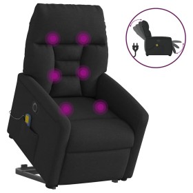 Sillón de masaje eléctrico reclinable elevable tela negro en Sillones | Comprar online en Foru.es