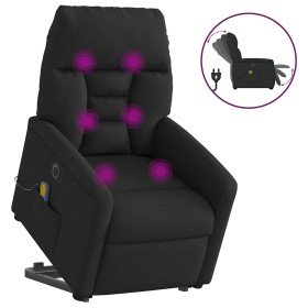 Sillón de masaje eléctrico reclinable elevable tela negro en Sillones | Comprar online en Foru.es