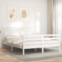 Estructura de cama con cabecero madera maciza blanco 160x200 cm de vidaXL, Camas y somieres - Ref: Foro24-3194322, Precio: 16...
