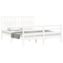 Estructura de cama con cabecero madera maciza blanco 160x200 cm de vidaXL, Camas y somieres - Ref: Foro24-3194322, Precio: 16...