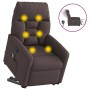 Sillón masaje eléctrico reclinable elevable tela marrón oscuro en Sillones | Comprar online en Foru.es