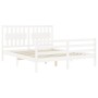 Estructura de cama con cabecero madera maciza blanco 160x200 cm de vidaXL, Camas y somieres - Ref: Foro24-3194322, Precio: 16...