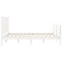 Estructura de cama con cabecero madera maciza blanco 160x200 cm de vidaXL, Camas y somieres - Ref: Foro24-3194322, Precio: 16...