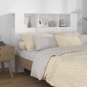 Mueble cabecero blanco brillante 140x18,5x104,5 cm de vidaXL, Cabeceros y pies de cama - Ref: Foro24-811931, Precio: 69,13 €,...