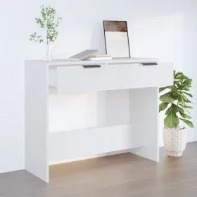 Mesa consola de madera contrachapada blanco 90x36x75 cm de vidaXL, Mesas auxiliares - Ref: Foro24-811331, Precio: 62,41 €, De...