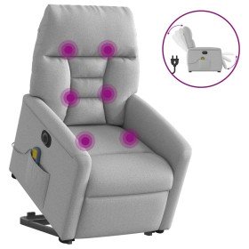 Sillón de masaje eléctrico reclinable elevable tela gris nube en Sillones | Comprar online en Foru.es