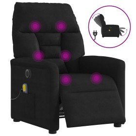 Sillón reclinable de masaje eléctrico tela de microfibra negro en Sillones | Comprar online en Foru.es