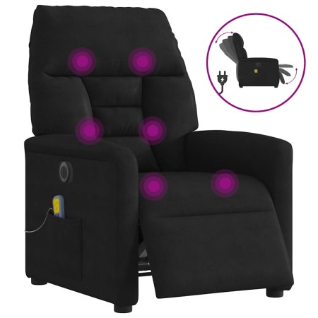 Sillón reclinable de masaje eléctrico tela de microfibra negro en Sillones | Comprar online en Foru.es