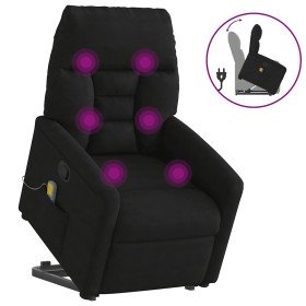 Sillón reclinable de masaje elevable tela de microfibra negro en Sillones | Comprar online en Foru.es