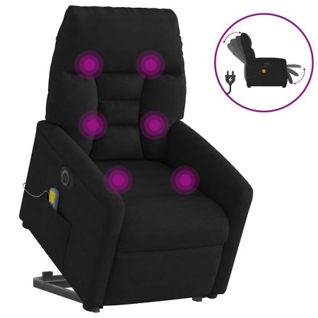 Sillón masaje eléctrico reclinable elevable tela negro en Sillones | Comprar online en Foru.es