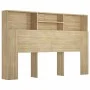 Mueble cabecero color roble Sonoma 160x19x103,5 cm de vidaXL, Cabeceros y pies de cama - Ref: Foro24-811874, Precio: 69,39 €,...