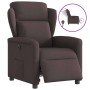 Sillón reclinable eléctrico tela marrón oscuro en Sillones | Comprar online en Foru.es