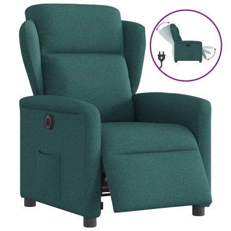 Sillón reclinable eléctrico tela verde oscuro en Sillones | Comprar online en Foru.es
