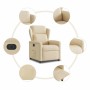Sillón reclinable eléctrico de tela crema en Sillones | Comprar online en Foru.es