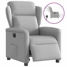 Sillón reclinable eléctrico de tela gris nube en Sillones | Comprar online en Foru.es