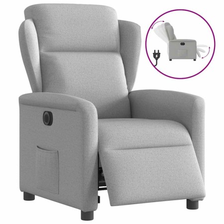Sillón reclinable eléctrico de tela gris nube en Sillones | Comprar online en Foru.es