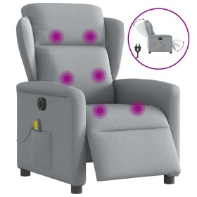 Sillón reclinable de masaje eléctrico tela gris claro en Sillones | Comprar online en Foru.es