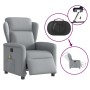 Sillón reclinable de masaje eléctrico tela gris claro en Sillones | Comprar online en Foru.es