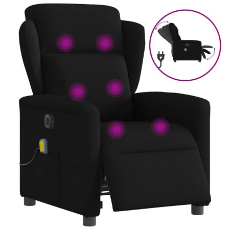 Sillón reclinable de masaje eléctrico tela negro en Sillones | Comprar online en Foru.es