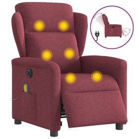 Sillón de masaje reclinable eléctrico tela rojo tinto en Sillones | Comprar online en Foru.es