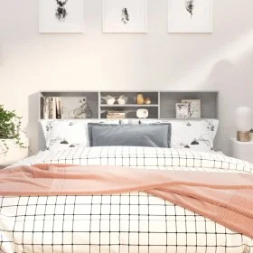 Mueble cabecero gris hormigón 180x19x103,5 cm de vidaXL, Cabeceros y pies de cama - Ref: Foro24-811884, Precio: 76,53 €, Desc...