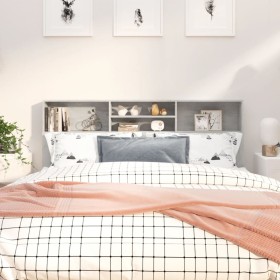 Mueble cabecero gris hormigón 180x19x103,5 cm de vidaXL, Cabeceros y pies de cama - Ref: Foro24-811884, Precio: 77,29 €, Desc...
