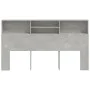 Mueble cabecero gris hormigón 180x19x103,5 cm de vidaXL, Cabeceros y pies de cama - Ref: Foro24-811884, Precio: 76,53 €, Desc...