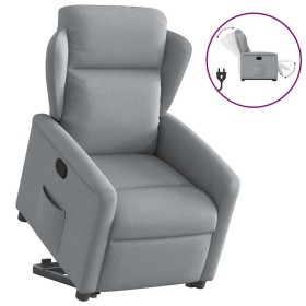 Sillón reclinable elevable de tela gris claro en Sillones | Comprar online en Foru.es