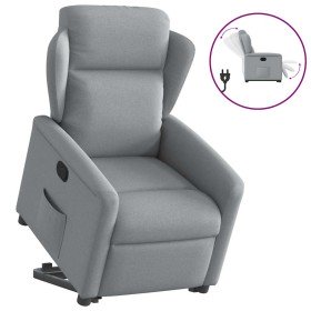 Sillón reclinable elevable de tela gris claro en Sillones | Comprar online en Foru.es