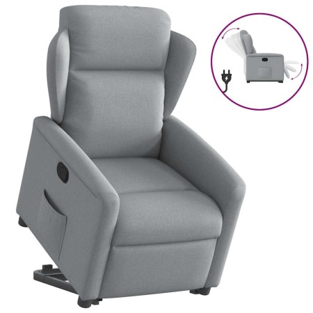Sillón reclinable elevable de tela gris claro en Sillones | Comprar online en Foru.es