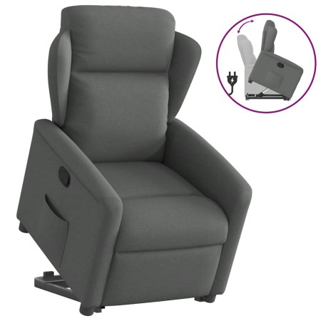 Sillón reclinable elevable de tela gris oscuro en Sillones | Comprar online en Foru.es