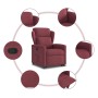Sillón reclinable elevable tela rojo tinto en Sillones | Comprar online en Foru.es