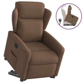 Sillón reclinable elevable de tela marrón en Sillones | Comprar online en Foru.es