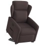 Sillón reclinable elevable tela marrón oscuro en Sillones | Comprar online en Foru.es