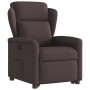 Sillón reclinable elevable tela marrón oscuro en Sillones | Comprar online en Foru.es