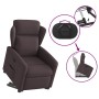 Sillón reclinable elevable tela marrón oscuro en Sillones | Comprar online en Foru.es