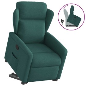 Sillón reclinable elevable tela verde oscuro en Sillones | Comprar online en Foru.es